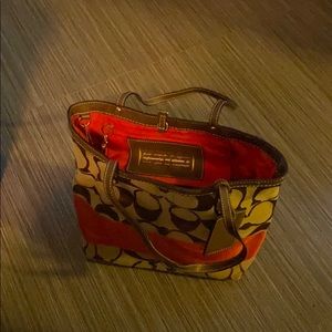 Coach bag. Reversible. Burnt orange and brown.